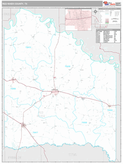 Red River County, TX Map (Premium Style)